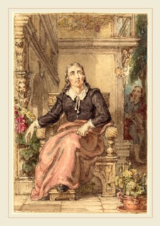 Thomas Stothard, British (1755-1834), The Blind Milton, watercolor with pen and black ink over