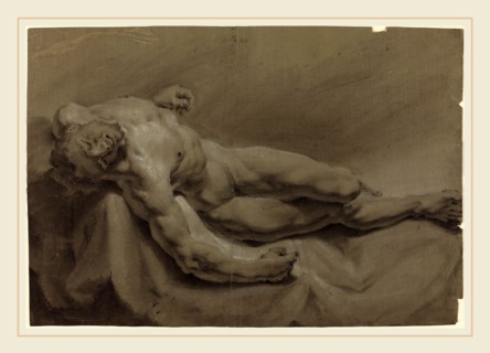 Georg Raphael Donner, Austrian (1693-1741), The Dead Christ, black, pink, and white chalk on