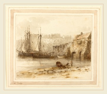 Heneage Finch 4th Earl of Aylesford, British (1751-1812), At Tenby, 1790s?, pen and gray and brown