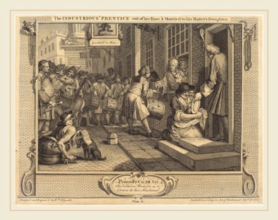 William Hogarth,English, (1697-1764), The Industrious 'Prentice out of his Time, and Married to his
