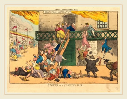Thomas Rowlandson, British (1756-1827), Sports of a Country Fair, published 1810, hand-colored
