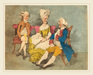 Thomas Rowlandson, British (1756-1827), Two Strings to Your Bow, 1800, hand-colored etching