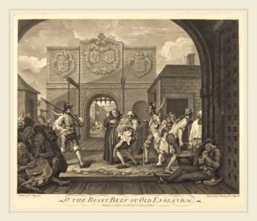 William Hogarth and Charles Mosley, British (c. 1720-1770 or after), The Gate of Calais, or The
