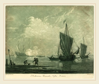 Elisha Kirkall after Willem van de Velde the Elder,English, (c. 1682-1742), Shipping Scene from the