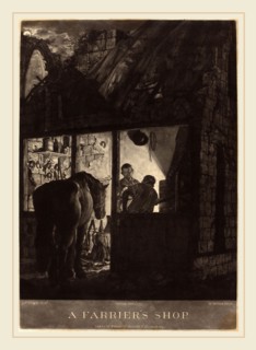 William Pether after Joseph Wright of Derby, British (probably 1731-1821), The Farrier's Shop,