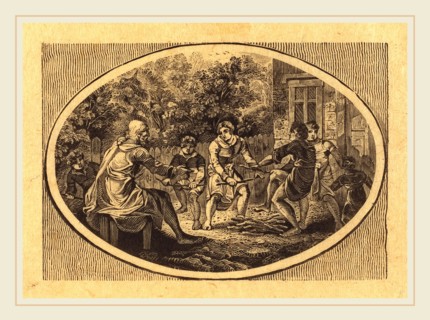 Thomas Bewick, British (1753-1828), The Boasting Traveler, 1818, wood engraving on China paper