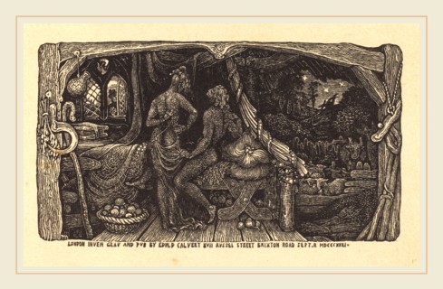 Edward Calvert, British (1799-1883), The Chamber Idyll, 1831, wood engraving