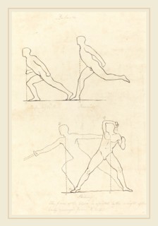 George Scharf after John Flaxman, German (1788-1860), Preparing to Run; Running; Striking,
