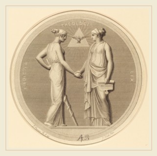 James Heath after John Flaxman, British (1757-1834), Medicina-Theologia-Lex, etching