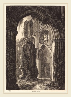 George Cuitt the Younger, British (1779-1854), Riveaux, 1825, etching on papier mince