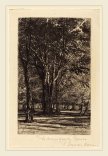 Francis Seymour Haden, British (1818-1910), Kensington Gardens (The Larger Plate), 1860, etching