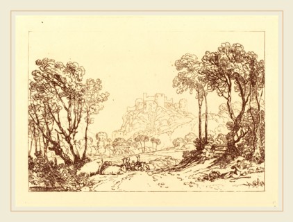 Joseph Mallord William Turner, British (1775-1851), The Castle Above the Meadows, published 1808,