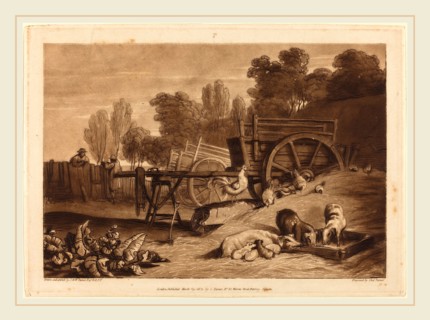 Joseph Mallord William Turner and Charles Turner, British (1775-1851), The Farm-yard with the Cock,