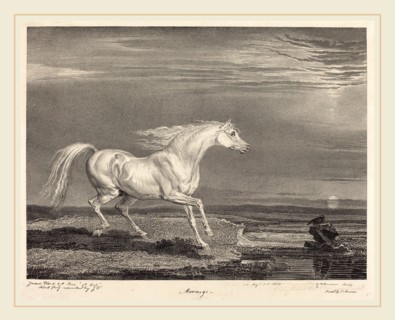 James Ward, British (1769-1859), Marengo, 1824, lithograph on chine applique