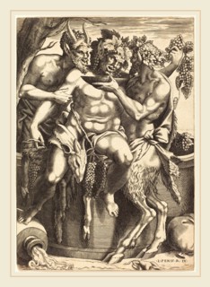 René Boyvin after Luca Penni, French (c. 1525-c. 1625), Silenus, engraving