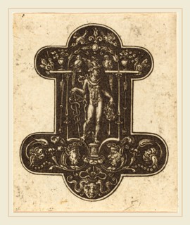 Etienne Delaune, French (1518-1519-1583), Mercury with the Head of Argus, engraving