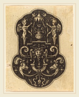 Etienne Delaune, French (1518-1519-1583), Head of Medusa, engraving