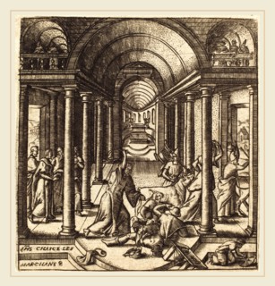 Léonard Gaultier, French (1561-1641), Christ Driving the Money Changers from the Temple, probably c