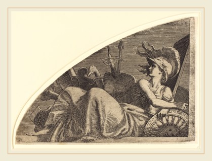 Léon Davent after Francesco Primaticcio (French (?), active 1540-1556), Bellona Seated on Her