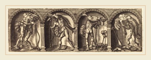 Master AD, French (active c. 1600), Les divers pourtraicts et figures XII, c. 1600, engraving
