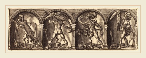 Master AD, French (active c. 1600), Les divers pourtraicts et figures XIII, c. 1600, engraving