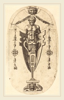 Jean Mignon, French (active 1543-active c. 1545), Man in a Niche, etching