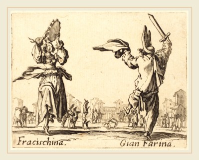 Jacques Callot, French (1592-1635), Fracischina and Gian Farina, c. 1622, etching