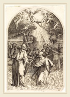 Jacques Callot, French (1592-1635), Christ Walking on the Water [second plate], 1608-1611,
