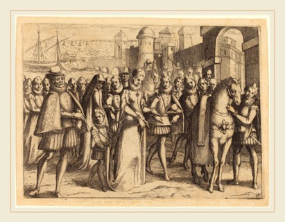 Jacques Callot, French (1592-1635), Arrival at Valencia, 1612, etching