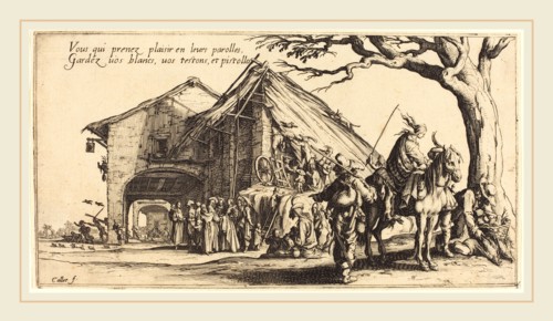 Jacques Callot, French (1592-1635), The Stopping Place, 1621, etching and engraving
