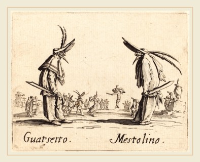 Jacques Callot, French (1592-1635), Guatsetto and Mestolino, c. 1622, etching