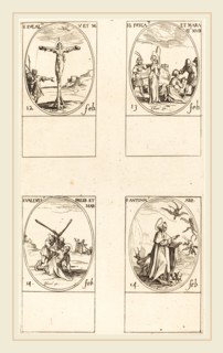 Jacques Callot, French (1592-1635), St. Eulalia; St. Fusca and Maura; St. Valentine; St. Anthony,