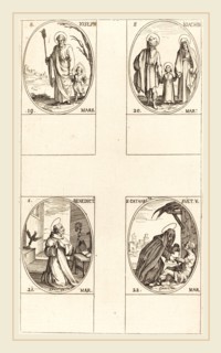 Jacques Callot, French (1592-1635), St. Joseph; St. Joachim;  St. Benedict, Abbot; St. Catharine of