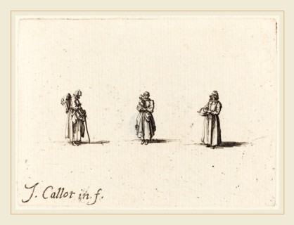 Jacques Callot, French (1592-1635), Three Women, One Holding a Child, probably 1634, etching