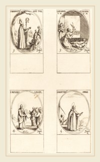Jacques Callot, French (1592-1635), St. Mansuetus; Sts. Serapia and Erasma; Moses; St. Bertin,