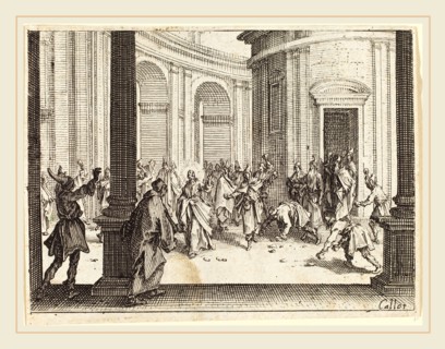 Jacques Callot, French (1592-1635), Stoning of Jesus, 1635, etching