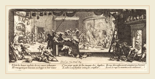Jacques Callot, French (1592-1635), Plundering a Large Farmhouse, c. 1633, etching