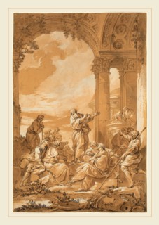 Giovanni Paolo Panini, Italian (1691-1765), Saint Paul Preaching in Athens, 1734, pen and black ink