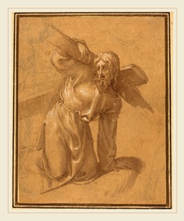 Francesco Salviati, Italian (1510-1563), Christ Falling under the Cross, pen and brown ink with