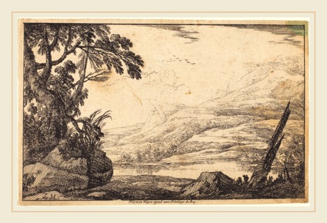 Laurent de La Hyre, French (1606-1656), Mountainous Landscape, 1640, etching on laid paper