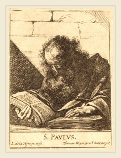 Laurent de La Hyre, French (1606-1656), Saint Paul, 1620s, etching on laid paper
