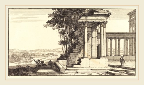 Sébastien Le Clerc I, French (1637-1714), Landscape with Classical Ruins, 1673, etching