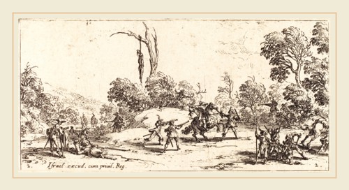Jacques Callot, French (1592-1635), Attacking Travelers on the Highway, c. 1633, etching