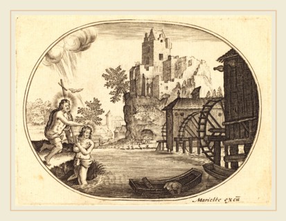Balthasar Moncornet, French (c. 1600-1668), The Baptism of Christ, engraving