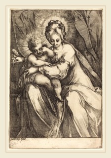 Jacques Bellange, French (c. 1575-died 1616), The Virgin and Child with a Rose, c. 1616-1617,