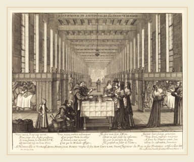 Abraham Bosse, French (1602-1676), L'Infirmerie de l'hospital de la Charite de Paris, etching