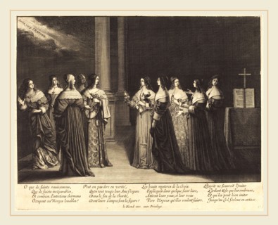 Abraham Bosse, French (1602-1676), The Wise and Foolish Virgins Together, etching on laid paper