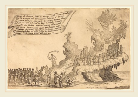 Jacques Callot, French (1592-1635), The Float of Mount Parnassus, 1616, etching