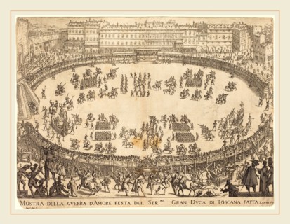 Jacques Callot, French (1592-1635), Parade in the Amphitheater, 1616, etching