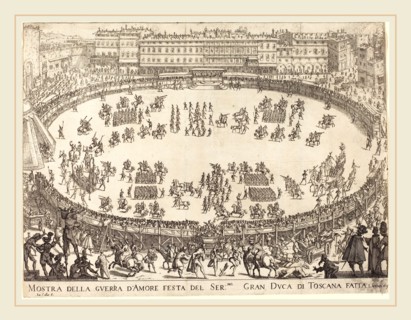 Jacques Callot, French (1592-1635), Parade in the Amphitheater, 1616, etching